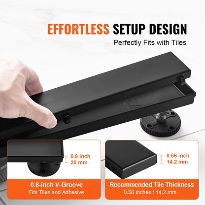 ZA3-24-T01-MB - 24-Inch Stainless Steel Linear Shower Drain with Tile Insert