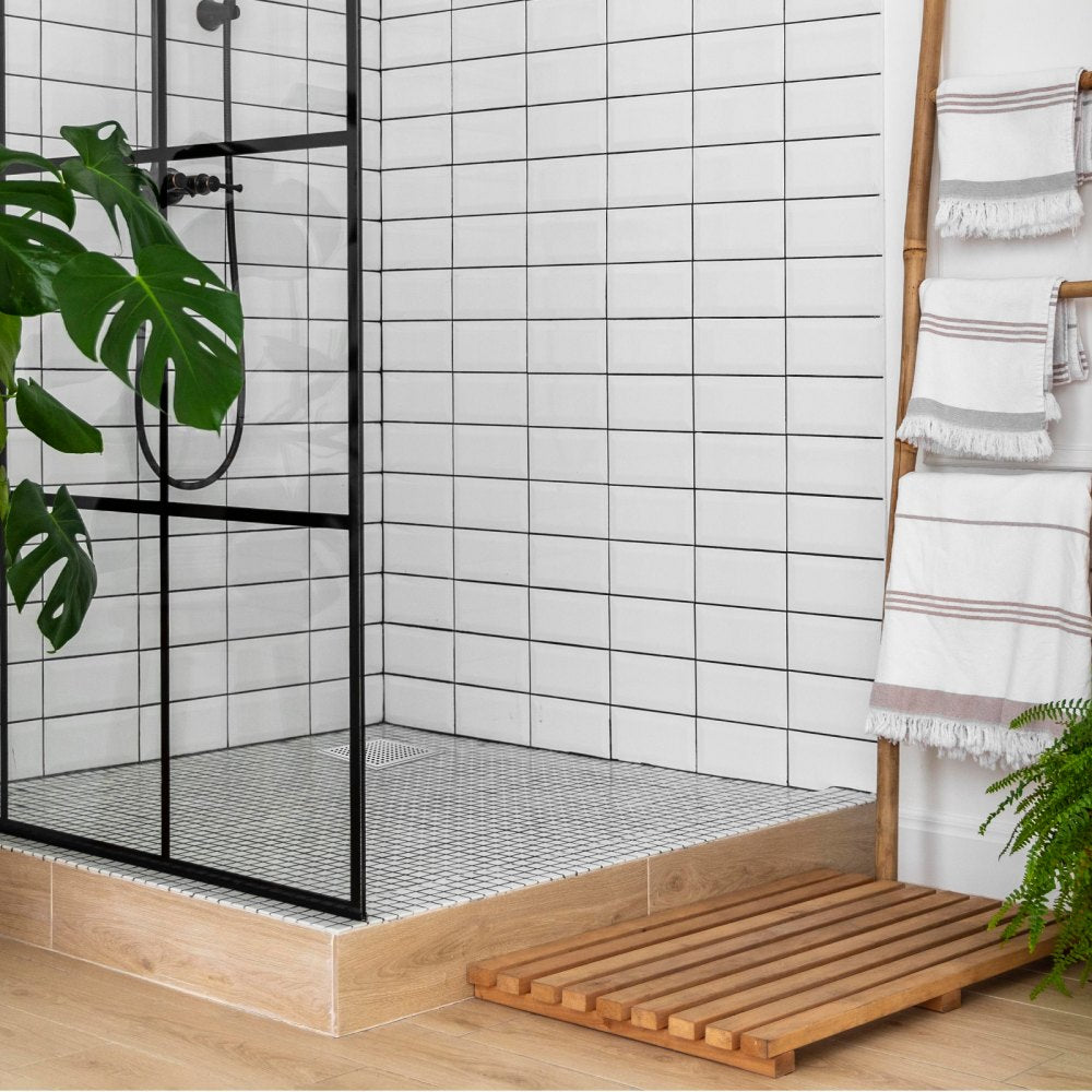 COU-6-S04-BR - 16-Inch Stylish Linear Shower Drain with Removable Grate