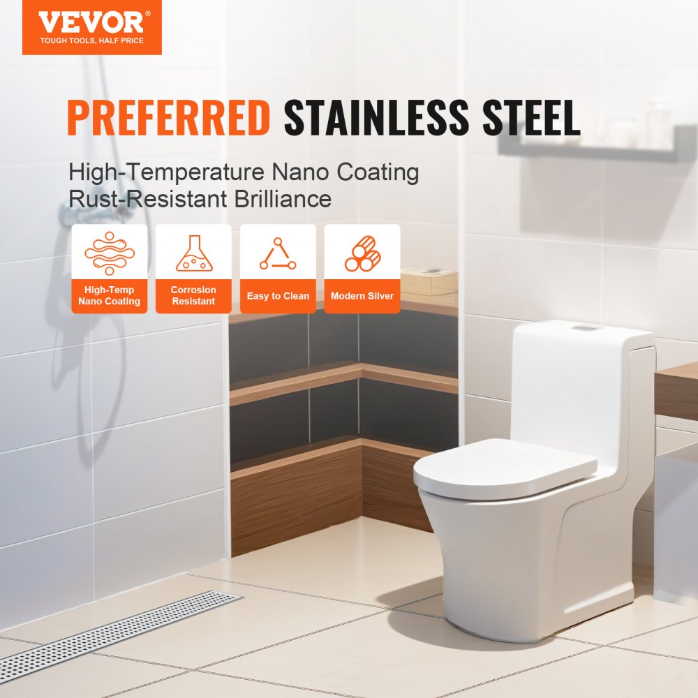 ZA3-24-G03-BR - 24 Inch VEVOR Linear Shower Drain for Rapid Water Flow
