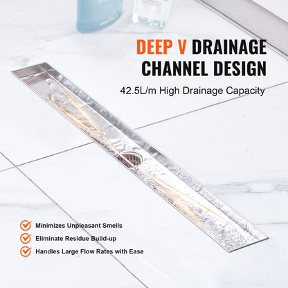 ZA3-24-G03-BR - 24 Inch VEVOR Linear Shower Drain for Rapid Water Flow