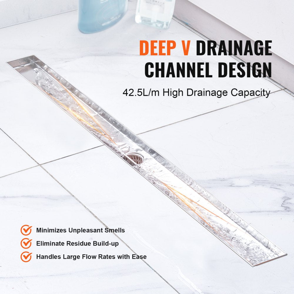 ZA3-36-T01-BR - 36-Inch Linear Shower Drain for High Flow & Durability