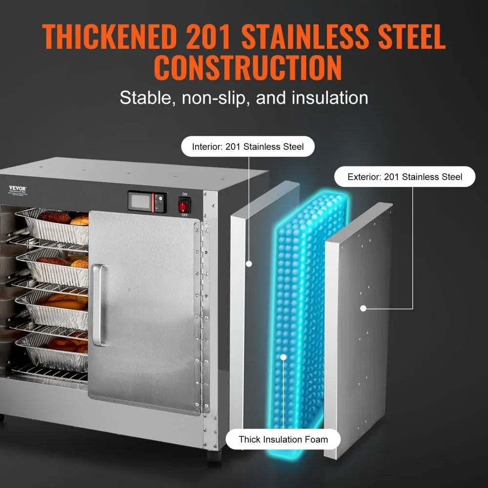 FWHB-251524 - 4-Tier Food Warmer Cabinet, Adjustable 80℉-177℉ Temperature Range