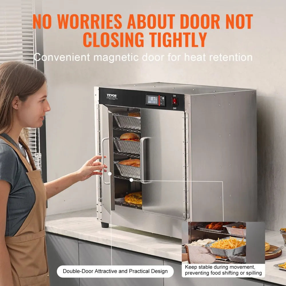 FWHB-251524 - 4-Tier Food Warmer Cabinet, Adjustable 80℉-177℉ Temperature Range