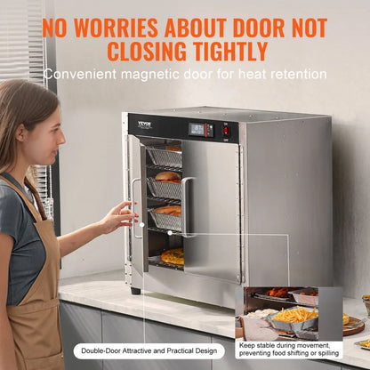 FWHB-251524 - 4-Tier Food Warmer Cabinet, Adjustable 80℉-177℉ Temperature Range