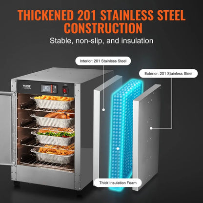 FWHB-162224 - 4-Tier Food Warmer Cabinet with Adjustable Shelves, 80℉-177℉