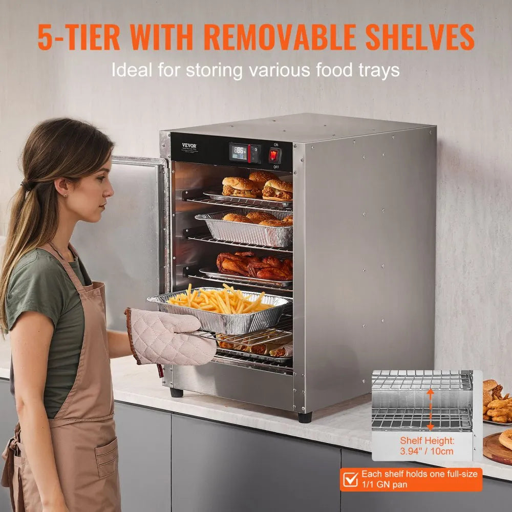 FWHB-191929 - 5-Tier Food Warmer Cabinet with Adjustable Shelves, 80℉-177℉