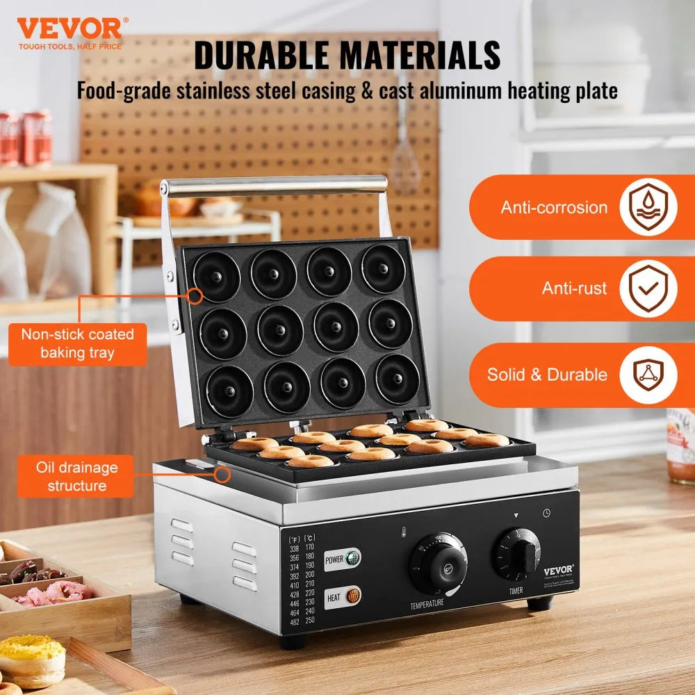 HT-12A - VEVOR 1550W Electric Donut Maker for Home & Commercial Use