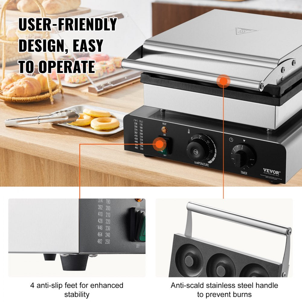 HT-9A - Commercial 9-Hole Electric Donut Maker with Non-Stick Surface