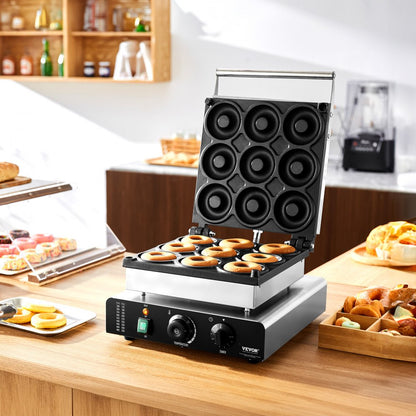 HT-9A - Commercial 9-Hole Electric Donut Maker with Non-Stick Surface