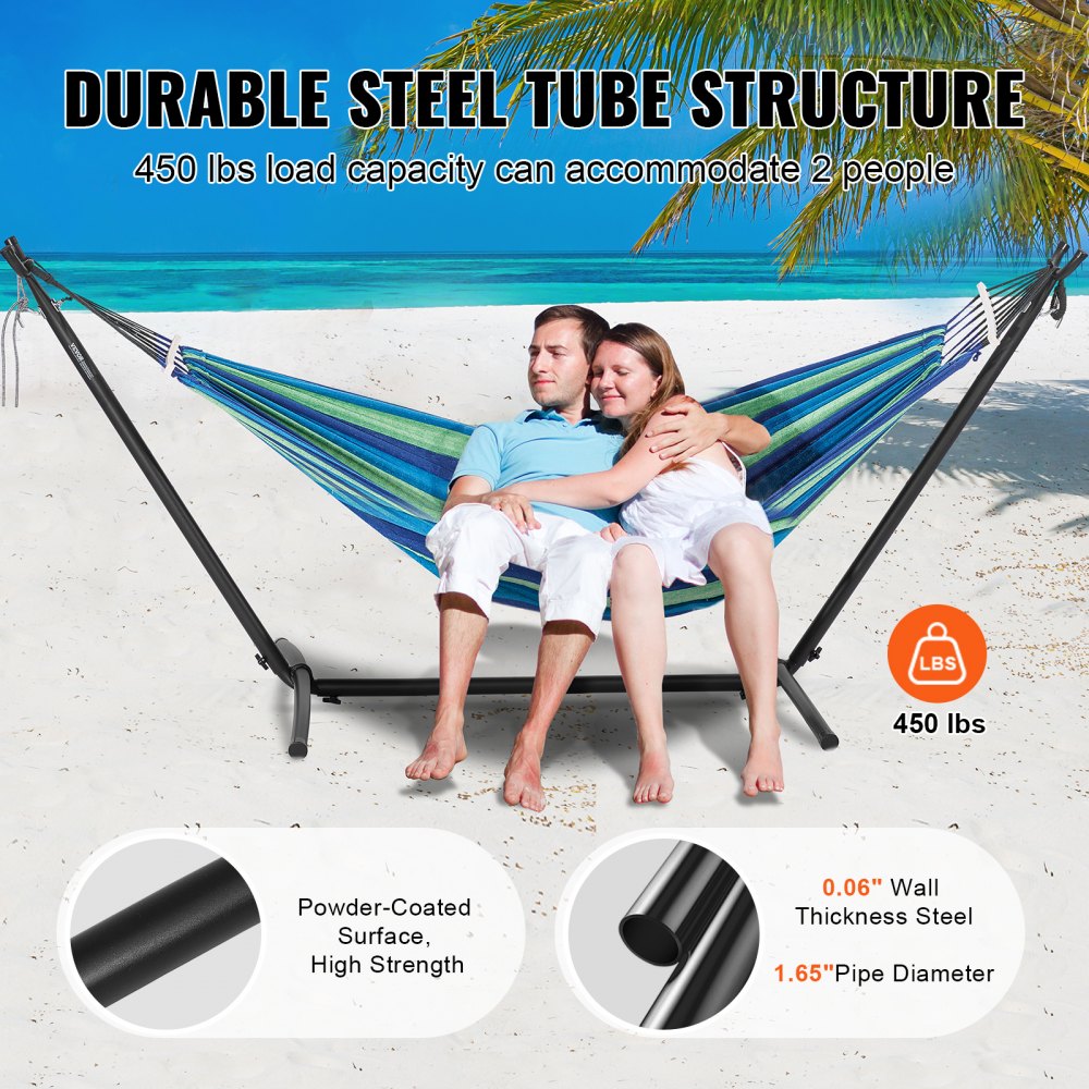 HR-10HS-01 - VEVOR 10-13 ft Steel Hammock Stand, 450 lbs Capacity