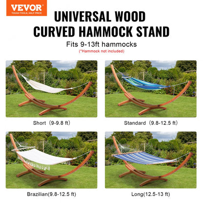 HR-WHS-01 - Adjustable Wooden Hammock Stand for 9-13ft Hammocks, 475lbs Capacity