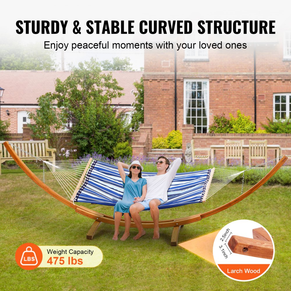 HR-WHS-01 - Adjustable Wooden Hammock Stand for 9-13ft Hammocks, 475lbs Capacity