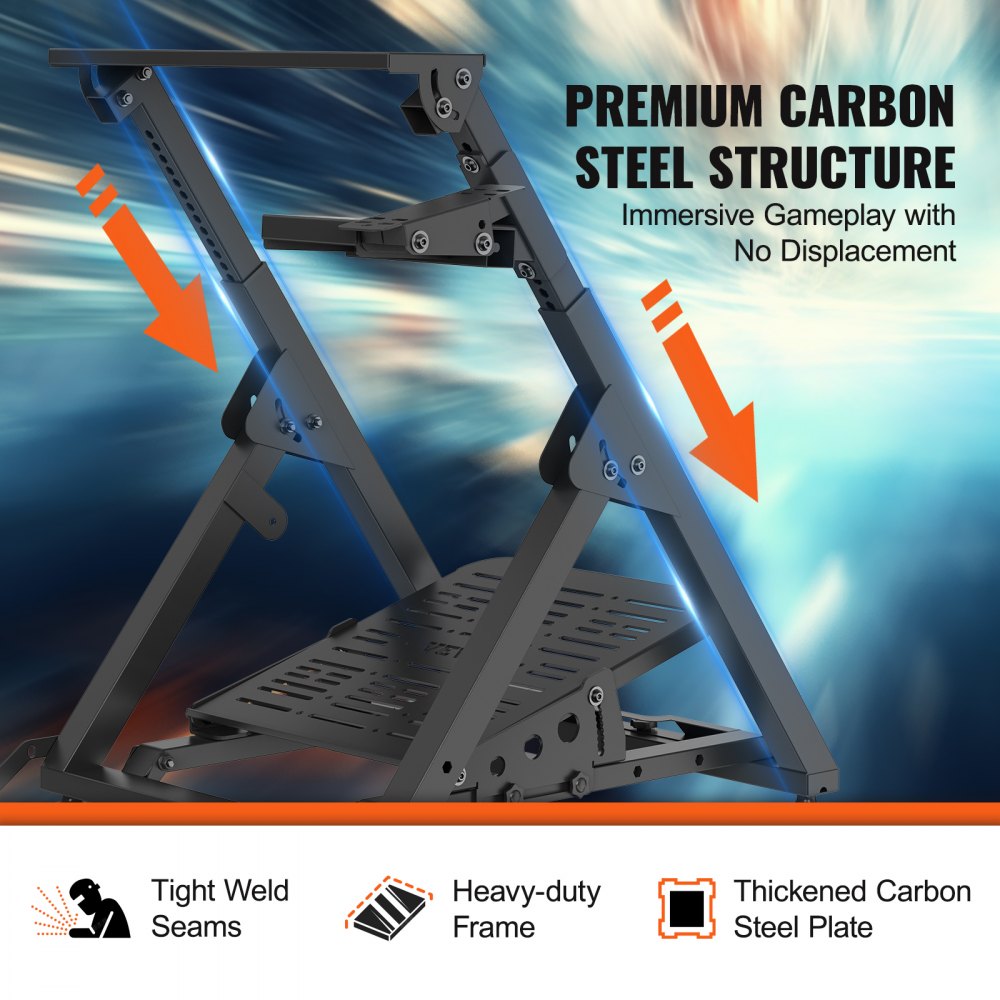 WSP-02 - Adjustable VEVOR Racing Wheel Stand with Carbon Steel Frame