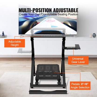 WSP-02 - Adjustable VEVOR Racing Wheel Stand with Carbon Steel Frame