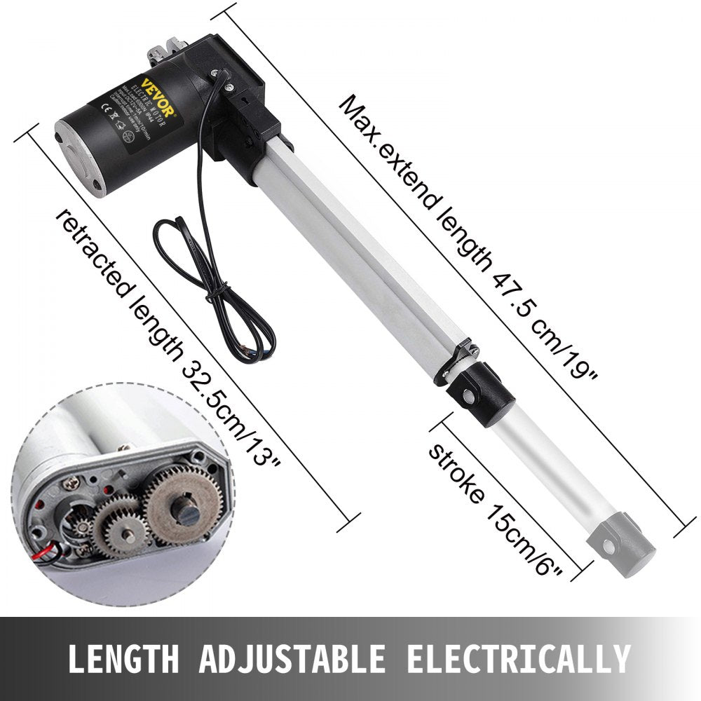 010577098364 - 6000N 12V Heavy-Duty Linear Actuator with Limit Switches