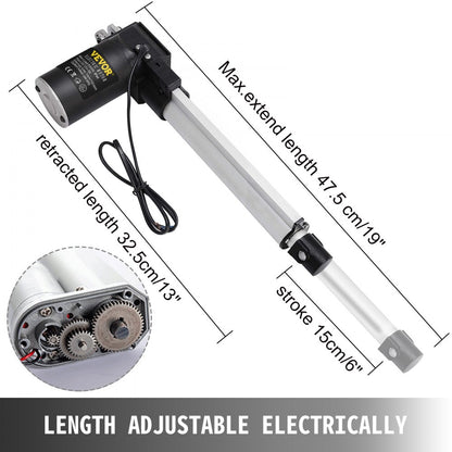 010577098364 - 6000N 12V Heavy-Duty Linear Actuator with Limit Switches