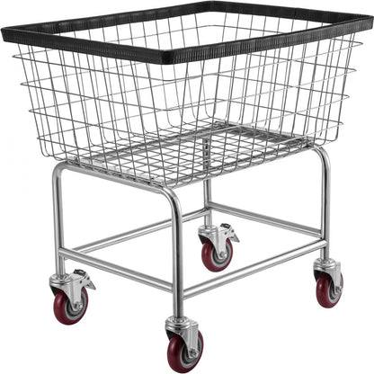 010899313490 - 2.5 Bushel Steel Laundry Cart with Wheels & Hanging Bar