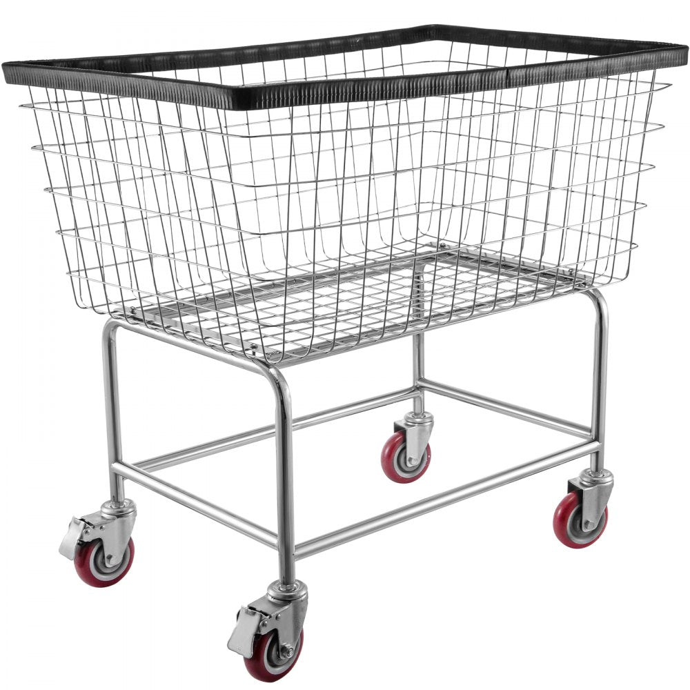 010973530931 - Heavy-Duty 4.5 Bushel Steel Laundry Cart on Wheels