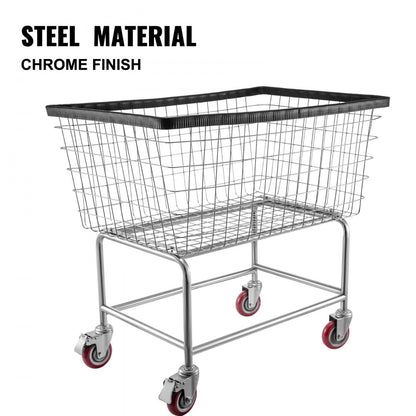 010973530931 - Heavy-Duty 4.5 Bushel Steel Laundry Cart on Wheels