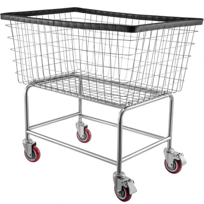 010973530931 - Heavy-Duty 4.5 Bushel Steel Laundry Cart on Wheels