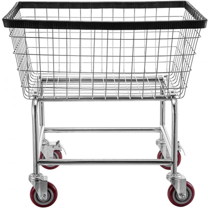 010717799705 - 2.5 Bushel Galvanized Steel Laundry Cart with Swivel Casters