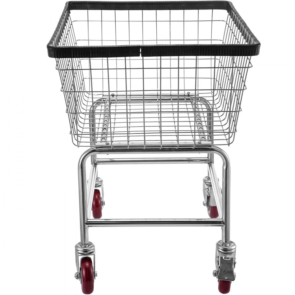 010717799705 - 2.5 Bushel Galvanized Steel Laundry Cart with Swivel Casters