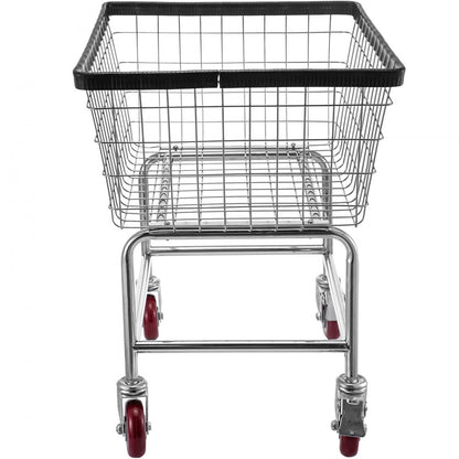 010717799705 - 2.5 Bushel Galvanized Steel Laundry Cart with Swivel Casters