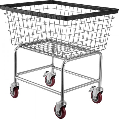 010717799705 - 2.5 Bushel Galvanized Steel Laundry Cart with Swivel Casters