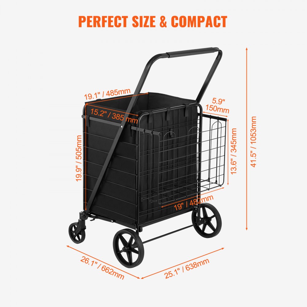 ZZ 509-7 - Jumbo 330 lbs Folding Cart with Waterproof Liner