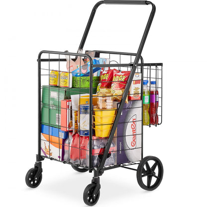 ZZ 507 - Compact 110 lbs Capacity Jumbo Grocery Cart with Double Baskets