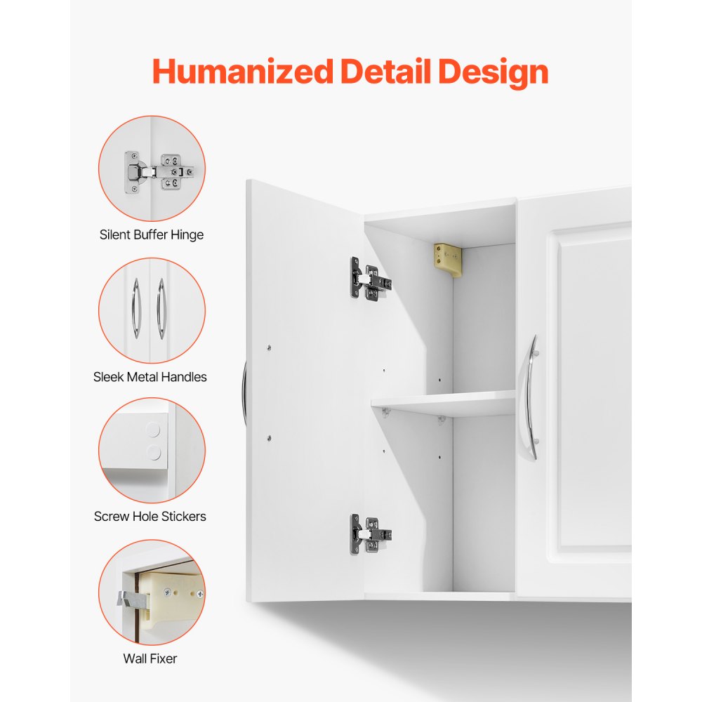 XYFG-02 - Space-Saving Wall-Mounted Cabinet with Adjustable Shelves