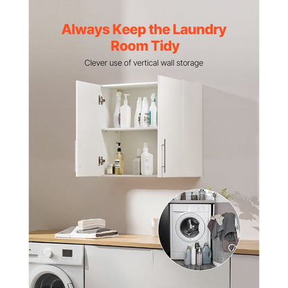 XYFG-05 - Wall-Mounted Laundry Cabinet with Adjustable Shelves and Soft-Close Hinges