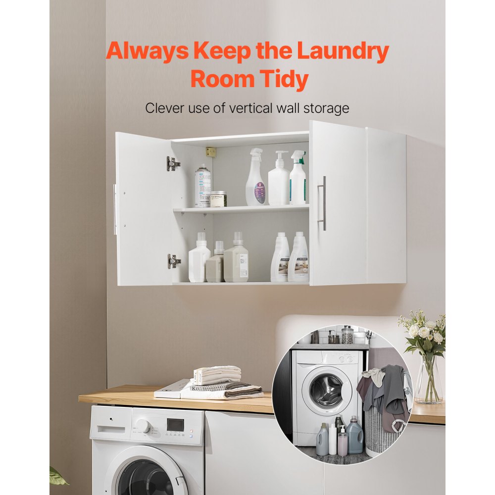 XYFG-03 - Space-Saving Wall-Mounted Cabinet with Adjustable Shelves and Soft-Close Doors
