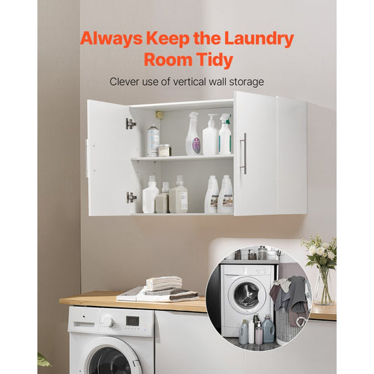 XYFG-03 - Space-Saving Wall-Mounted Cabinet with Adjustable Shelves and Soft-Close Doors