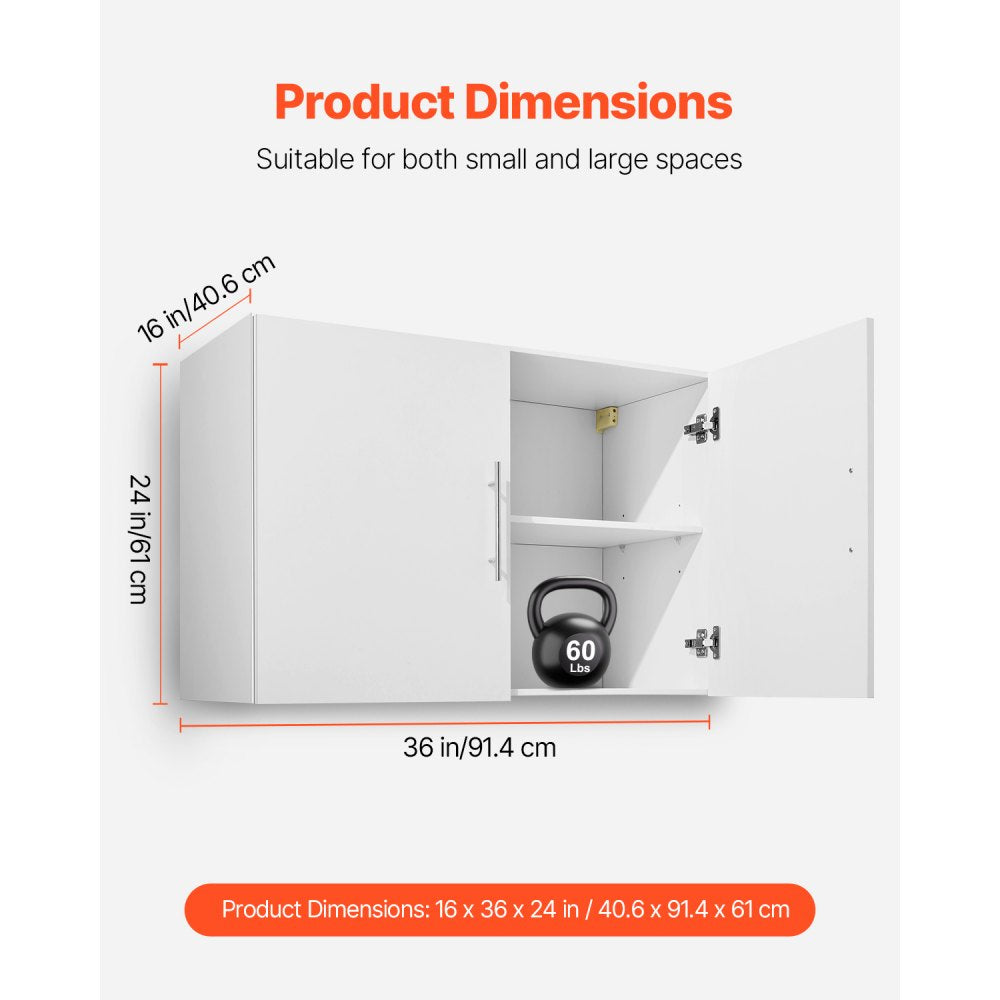 XYFG-03 - Space-Saving Wall-Mounted Cabinet with Adjustable Shelves and Soft-Close Doors