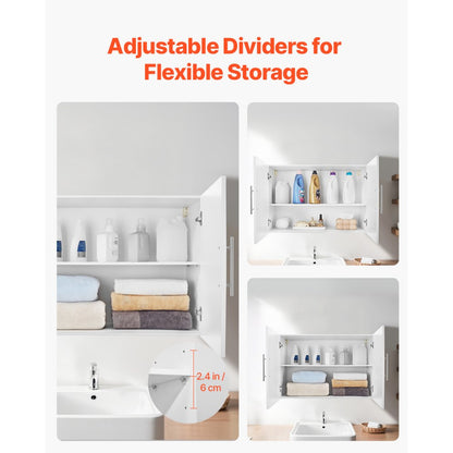 XYFG-03 - Space-Saving Wall-Mounted Cabinet with Adjustable Shelves and Soft-Close Doors