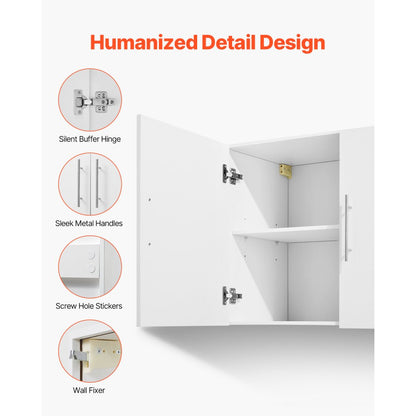XYFG-03 - Space-Saving Wall-Mounted Cabinet with Adjustable Shelves and Soft-Close Doors