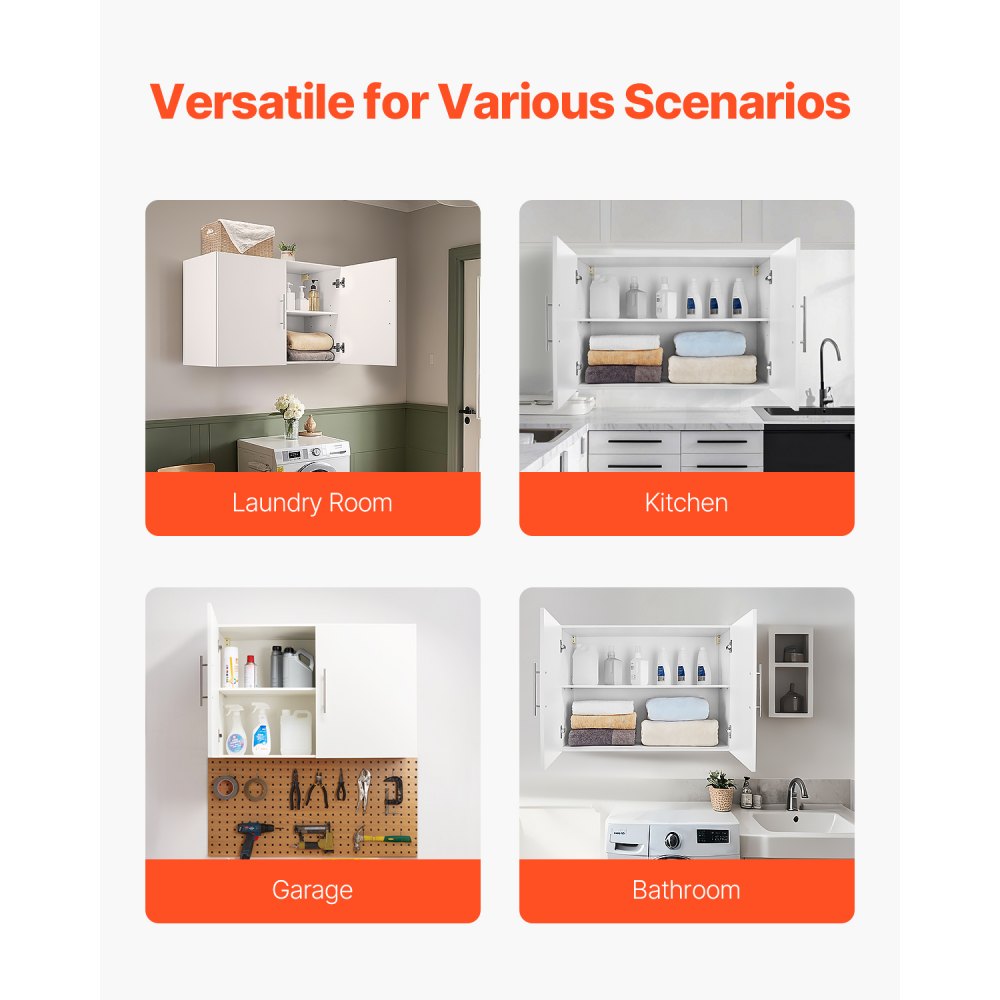 XYFG-03 - Space-Saving Wall-Mounted Cabinet with Adjustable Shelves and Soft-Close Doors