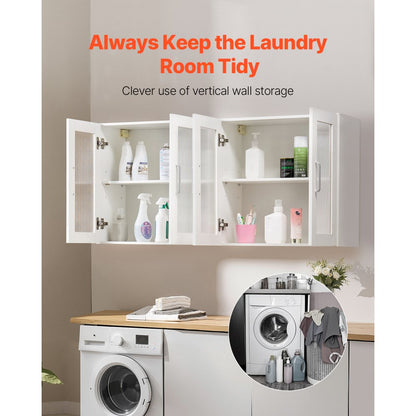 XYFG-04 - Space-Saving Wall-Mounted Cabinet with Adjustable Shelves and Soft-Close Doors