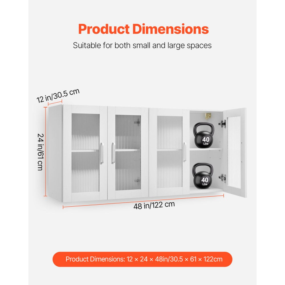 XYFG-04 - Space-Saving Wall-Mounted Cabinet with Adjustable Shelves and Soft-Close Doors