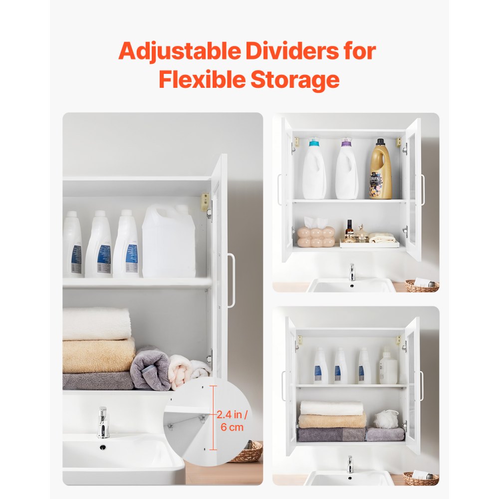 XYFG-04 - Space-Saving Wall-Mounted Cabinet with Adjustable Shelves and Soft-Close Doors