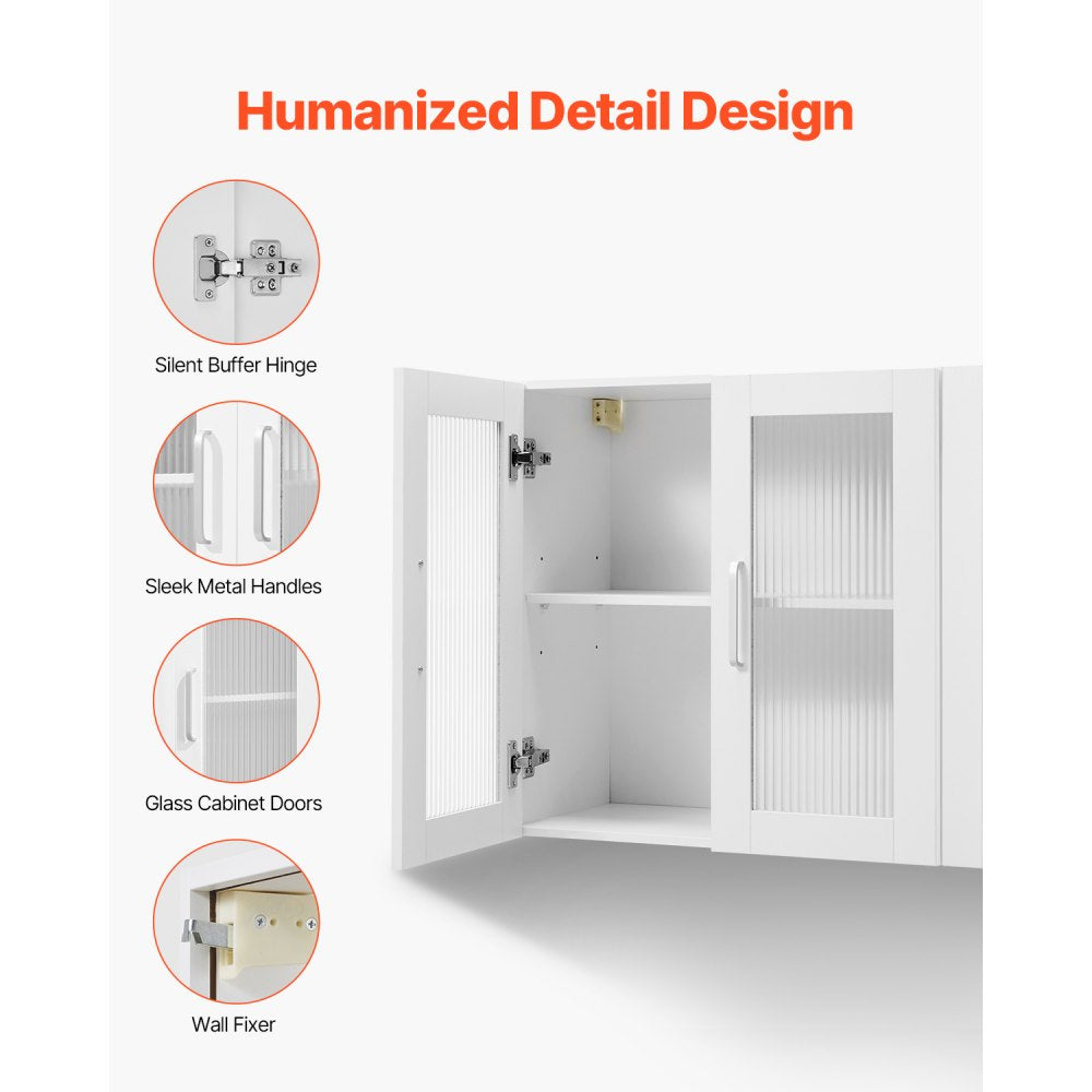 XYFG-04 - Space-Saving Wall-Mounted Cabinet with Adjustable Shelves and Soft-Close Doors