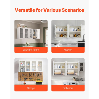 XYFG-04 - Space-Saving Wall-Mounted Cabinet with Adjustable Shelves and Soft-Close Doors