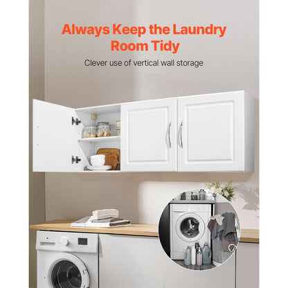 XYFG-01 - Space-Saving Wall Cabinet with Adjustable Shelves for Laundry & More