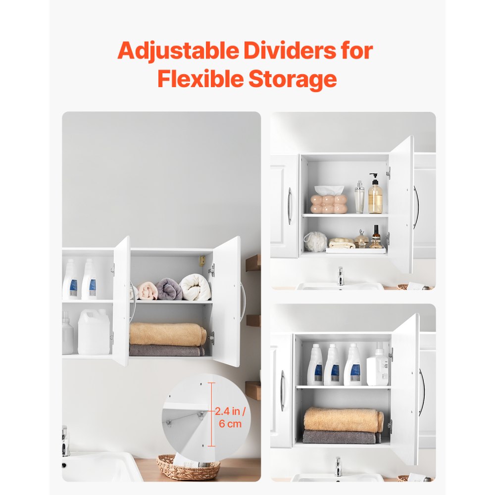 XYFG-01 - Space-Saving Wall Cabinet with Adjustable Shelves for Laundry & More