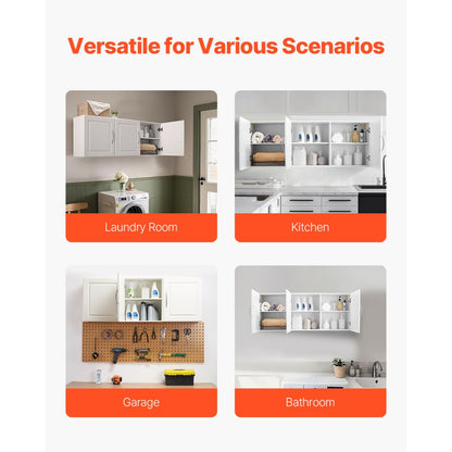 XYFG-01 - Space-Saving Wall Cabinet with Adjustable Shelves for Laundry & More