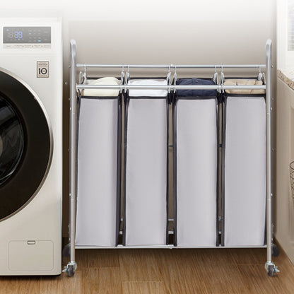 FW-7665 - 4-Bag Laundry Sorter Cart with Heavy-Duty Wheels