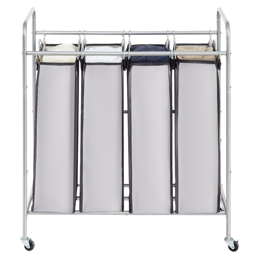 FW-7665 - 4-Bag Laundry Sorter Cart with Heavy-Duty Wheels