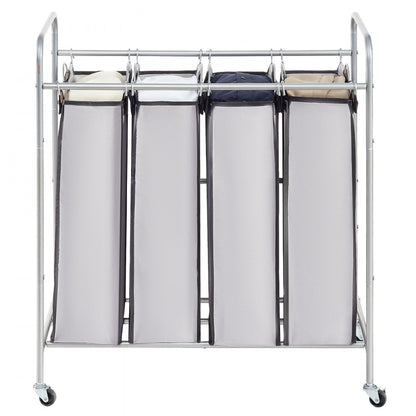 FW-7665 - 4-Bag Laundry Sorter Cart with Heavy-Duty Wheels