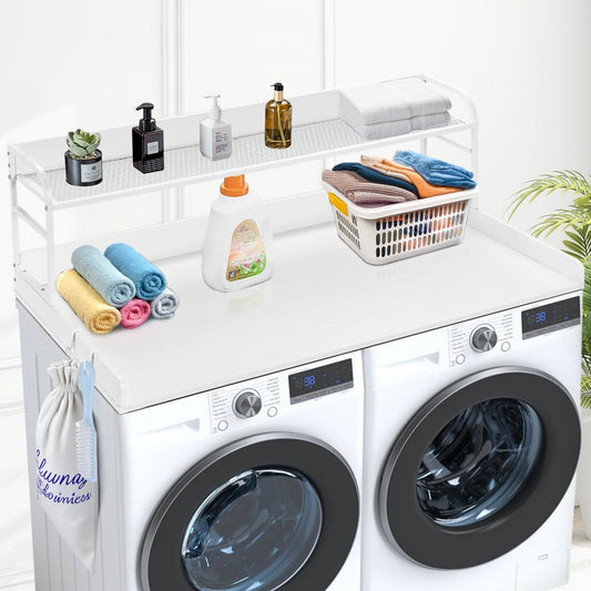 C240331S-03 - 54" x 27" Durable Washer Dryer Countertop with Hooks